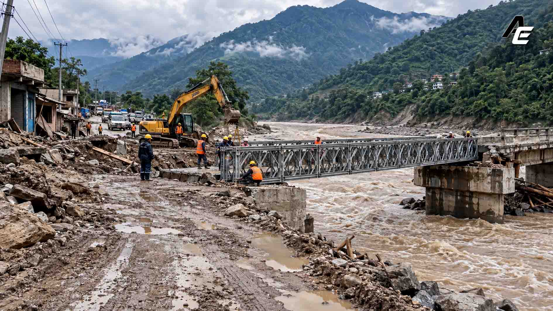 बाढीपछि टुटेको सडक सञ्जाल जोड्न सरकारको २० दिने लक्ष्य